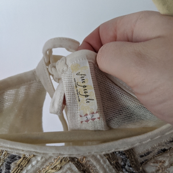 Free People Embroidered Beaded Flowy Tank Top - Picture 5 of 5